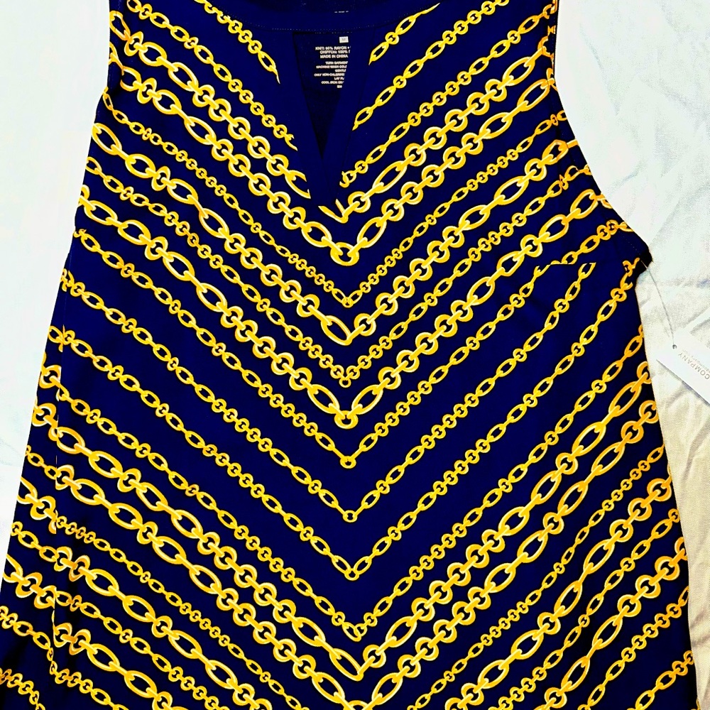 New York & Co. Dressy Tank Top  Medium Navy NWT